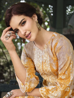 DRAVINAM Trends Unstitched Printed Embroidered Lace Work Cotton Salwar Suits Dress Material with Cotton Dupatta