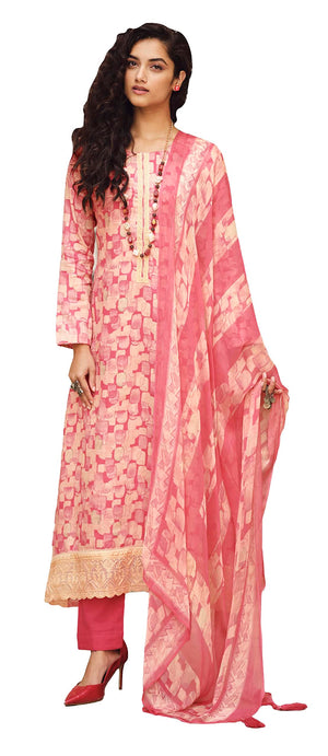 DRAVINAM Trends Women's Cotton Salwar Suit Set (Pink)
