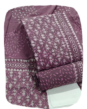 DRAVINAM Trends Hand Block Print Sanganeri Cambric Unstitched Cotton Suit Dress Material for Women with Mulmul Cotton Hand Printed Dupatta