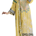 DRAVINAM Trends Kurti 2.50 mtrs, Pure Cotton (3 mtrs apx), Pure MAL MAL Cotton Dupatta Digital Print|Yellow