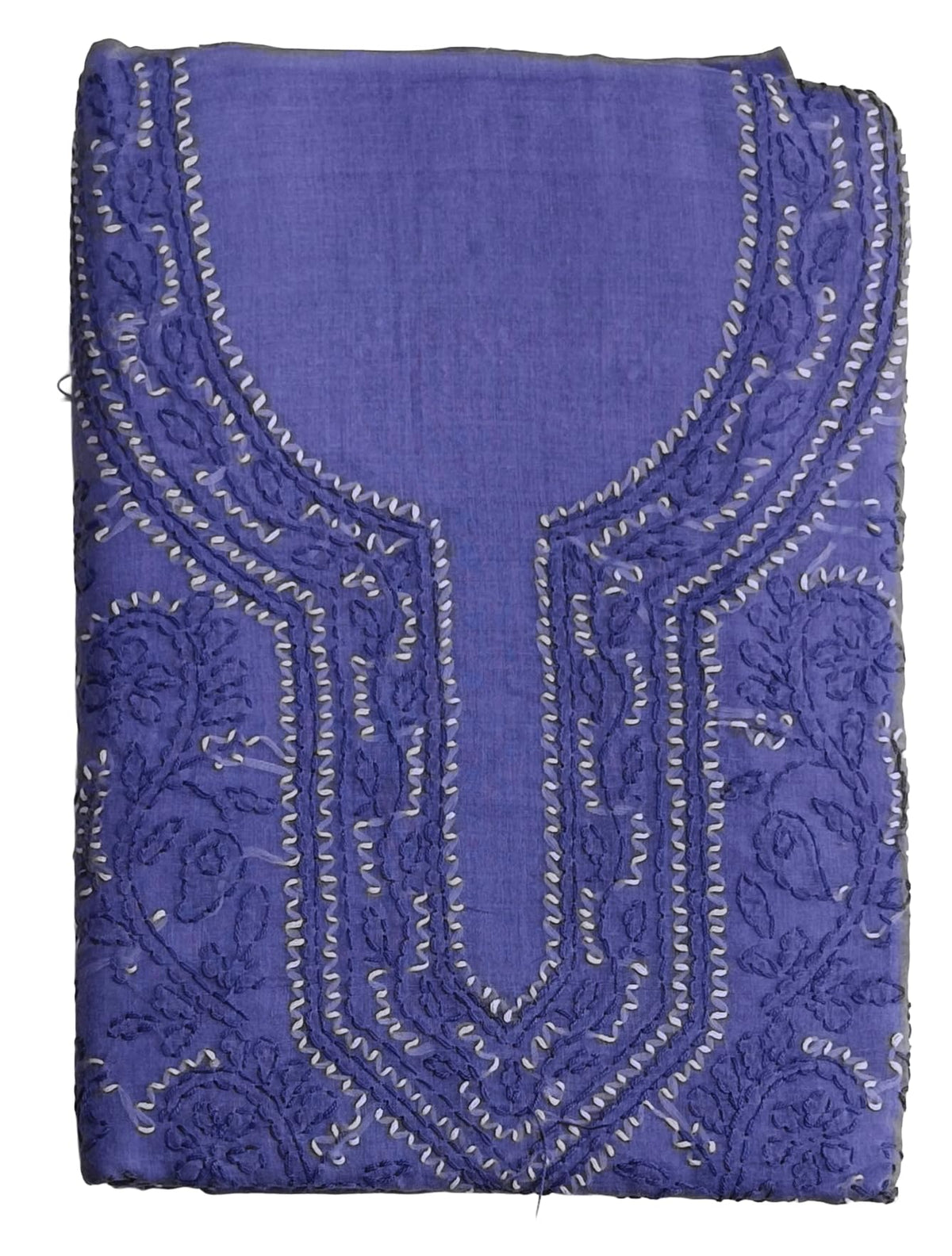 DRAVINAM Trends Women’s Cotton Unstitched Chikankari Suit Set with Dupatta & Bottom | Hand-Embroidered Lucknowi Dress Material | Premium Ethnic Wear for Women | Free Size (3-Piece)