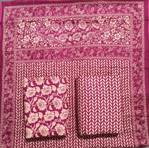 DRAVINAM Trends Jaipuri Print Cambric Cotton Unstitched Salwar Suit Dress Material for Women with Mulmul Cotton Dupatta