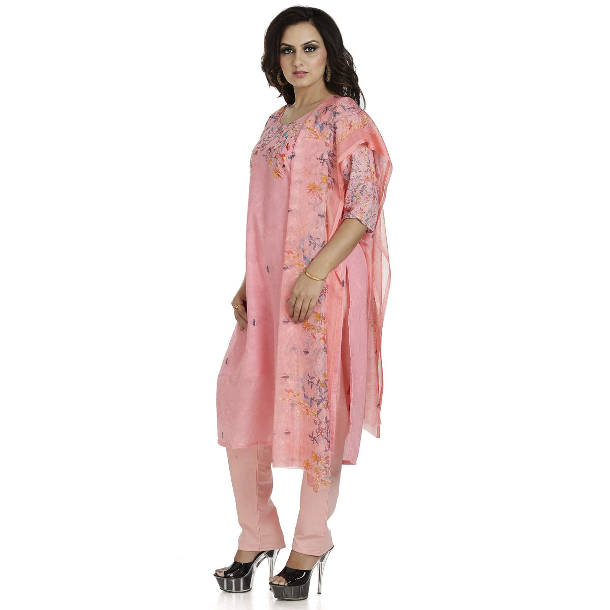 DRAVINAM Trends Women's Unstitched Muslin Digital Printed Salwar Suit Dress Material with Tabby Lining Printed Dupatta (Free size_Sea Green)