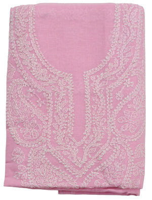 DRAVINAM Trends Women’s Cotton Unstitched Chikankari Suit Set with Dupatta & Bottom | Hand-Embroidered Lucknowi Dress Material | Premium Ethnic Wear for Women | Free Size (3-Piece)