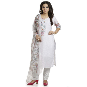 DRAVINAM Trends Women's Unstitched Muslin Digital Printed Salwar Suit Dress Material with Tabby Lining Printed Dupatta (Free size_Sea Green)