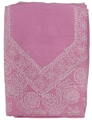 DRAVINAM Trends Women’s Cotton Unstitched Chikankari Suit Set with Dupatta & Bottom | Hand-Embroidered Lucknowi Dress Material | Premium Ethnic Wear for Women | Free Size (3-Piece)