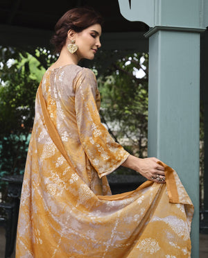 DRAVINAM Trends Unstitched Printed Embroidered Lace Work Cotton Salwar Suits Dress Material with Cotton Dupatta