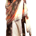 DRAVINAM Trends Women's Embroidered Digital Jaipuri Batik Printed Jam Cotton Unstitch Suit Material with Pure Masline Chunni (Grey)