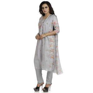 DRAVINAM Trends Women's Unstitched Muslin Digital Printed Salwar Suit Dress Material with Tabby Lining Printed Dupatta (Free size_Sea Green)