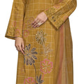 DRAVINAM Trends Women's Unstitched Salwar Suit Dress Material Pure Jam Silk Discharge Print Embroidered Hand Work Kameez Plain Unstitched Bottoms and Pure Lawn Digital Foil Print Dupatta