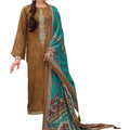 DRAVINAM Trends Women's Digital printed Hand Work Embroidered Warm Pure Viscous Pashmina Salwar suit Dress Material with Pure Pashmina Shawl Dupatta