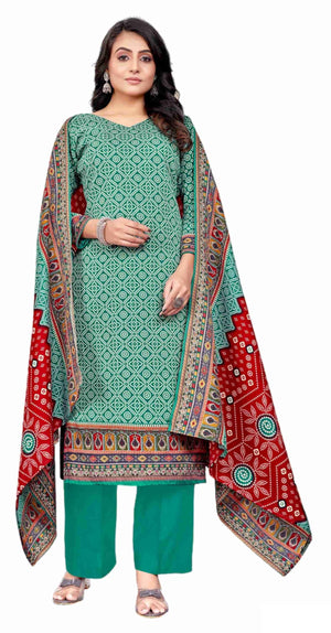 DRAVINAM Trends Heavy Spun Digital Style Printed Unstitched Salwar Suit for Women with Shawl Dupatta