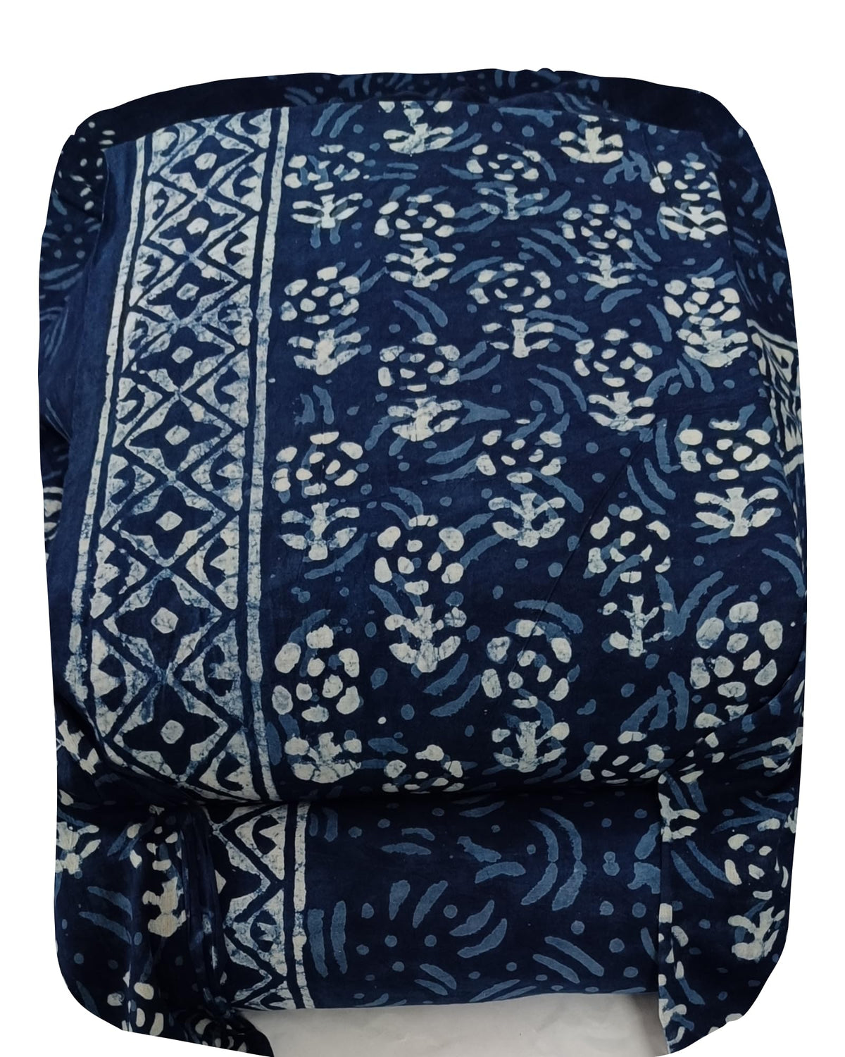 DRAVINAM Trends Hand Block Print Sanganeri Cambric Unstitched Cotton Suit Dress Material for Women with Mulmul Cotton Hand Printed Dupatta