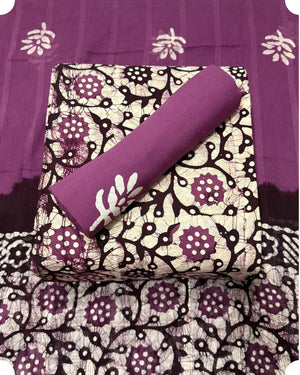 DRAVINAM Trends Unstitched Jaipuri Handmade Multicolour Wax Batik Print Soft Cotton Dress Material with Dupatta