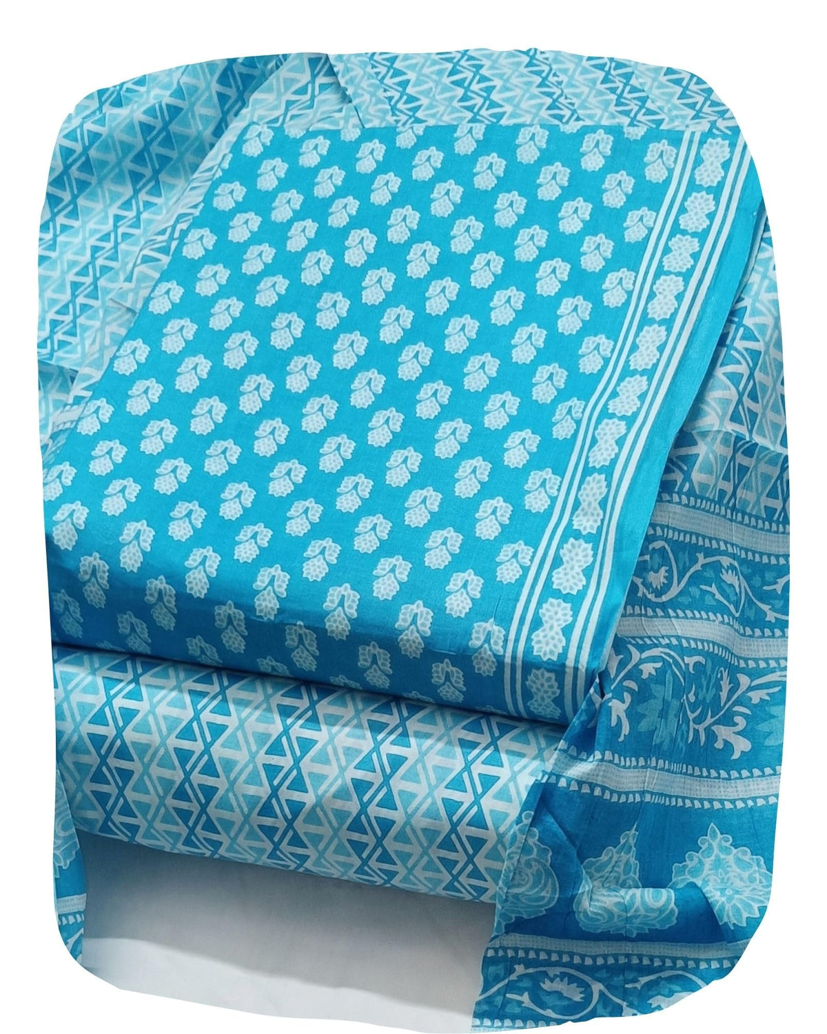 DRAVINAM Trends Jaipuri Print Cambric Cotton Unstitched Salwar Suit Dress Material for Women with Mulmul Cotton Dupatta