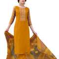 DRAVINAM Trends Women's Viscose Rayon Embroidered Unstitched Salwar Suit Dress Material - Pure Rayon Digital Print with Embroidery | Viscose Rayon Bottom |Nazneen chiffon Dupatta
