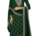 DRAVINAM Trends Women's Heavy Zari Embroidered Real Pure Georgette Salwar Kameez Pakistani Dress Material with Heavy Embroidered Dupatta (Green)