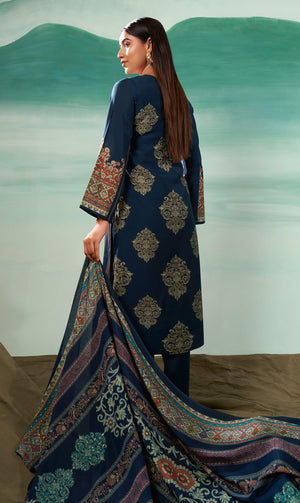 DRAVINAM Trends Women's Unstitched Pure Maslin Digital Foil Printed Pakistani Embroidered Suit Dress Material with Unstitched Maslin Bottoms and Maslin Dupatta