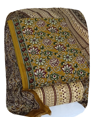 DRAVINAM Trends Jaipuri Print Cambric Cotton Unstitched Salwar Suit Dress Material for Women with Mulmul Cotton Dupatta