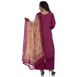 DRAVINAM Trends Women's Crepe Embroidered Chudidaar Dress Material (Free Size_Grey)