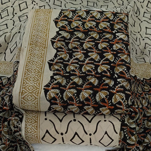 DRAVINAM Trends Women's Jaipuri Pure Cotton Handmade Floral Block Bagh Print Unstitched Dress Material Set with Dupatta (Top, Bottom, and Dupatta Fabric)