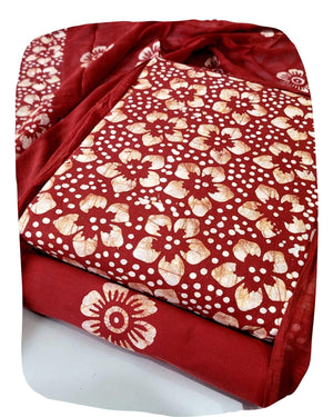 DRAVINAM Trends Unstitched Jaipuri Handmade Wax Batik Print Soft Cotton Dress Material with Dupatta