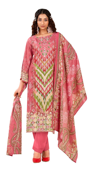 DRAVINAM Trends Kurti 2.50 mtrs, Pure Viscose Rayon (3 mtrs apx), Pure Cotton Mal Mal Print (2.30|Grey