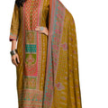 DRAVINAM Trends Unstitched Women Maslin Suit Material – Embroidered Printed Maslin Top, Maslin Bottoms and Maslin Printed Dupatta