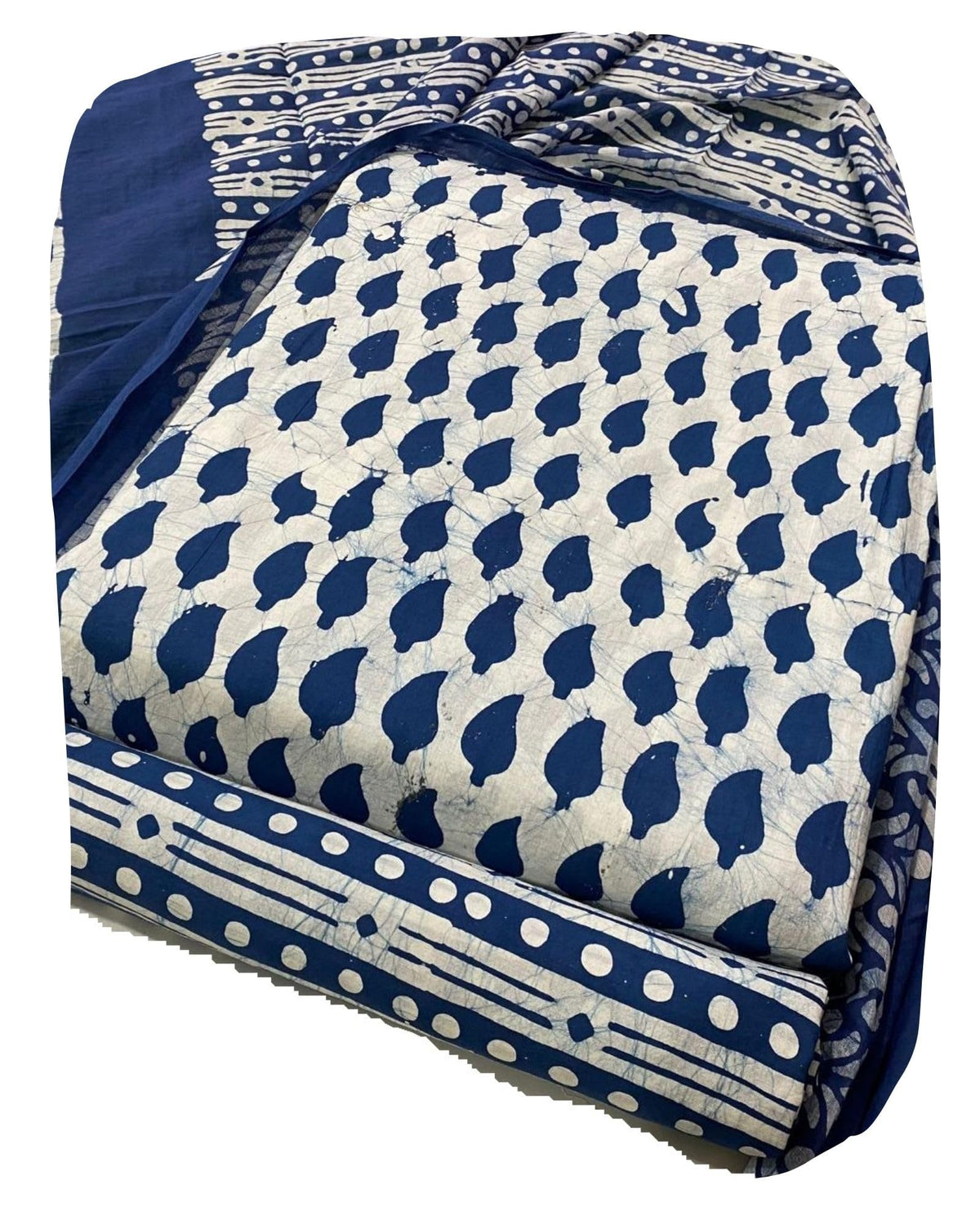 DRAVINAM Trends Unstitched Jaipuri Handmade Wax Batik Print Soft Cotton Dress Material with Dupatta
