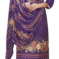 DRAVINAM Trends Women's Unstitched Viscose Maslin Hand Embroidered Suit Material - Viscose Maslin Digital Printed Hand Embroidered Kameez II Rayon Bottoms II Half Pure Digital Printed Dupatta