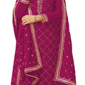 DRAVINAM Trends Women’s Georgette Unstitched Sequence Embroidered Pakistani Salwar Suit FabricDress Material with Zari Embroidery Dupatta (pink)