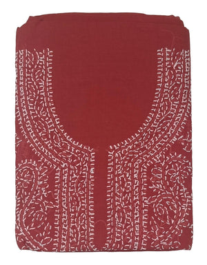 DRAVINAM Trends Women’s Cotton Unstitched Chikankari Suit Set with Dupatta & Bottom | Hand-Embroidered Lucknowi Dress Material | Premium Ethnic Wear for Women | Free Size (3-Piece)