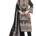 DRAVINAM Trends Kurti 2.50 mtrs, Pure Cotton (3 mtrs apx), Pure MAL MAL Cotton Dupatta Print (2.30|Black