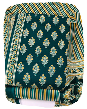 DRAVINAM Trends Jaipuri Print Cambric Cotton Unstitched Salwar Suit Dress Material for Women with Mulmul Cotton Dupatta