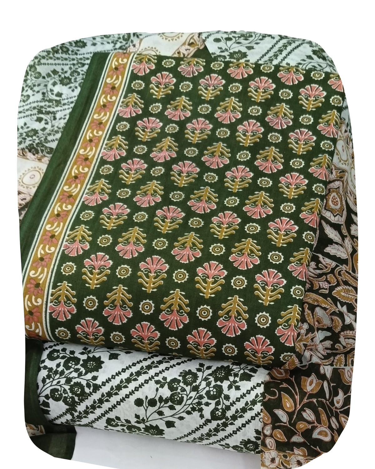 DRAVINAM Trends Jaipuri Print Cambric Cotton Unstitched Salwar Suit Dress Material for Women with Mulmul Cotton Dupatta