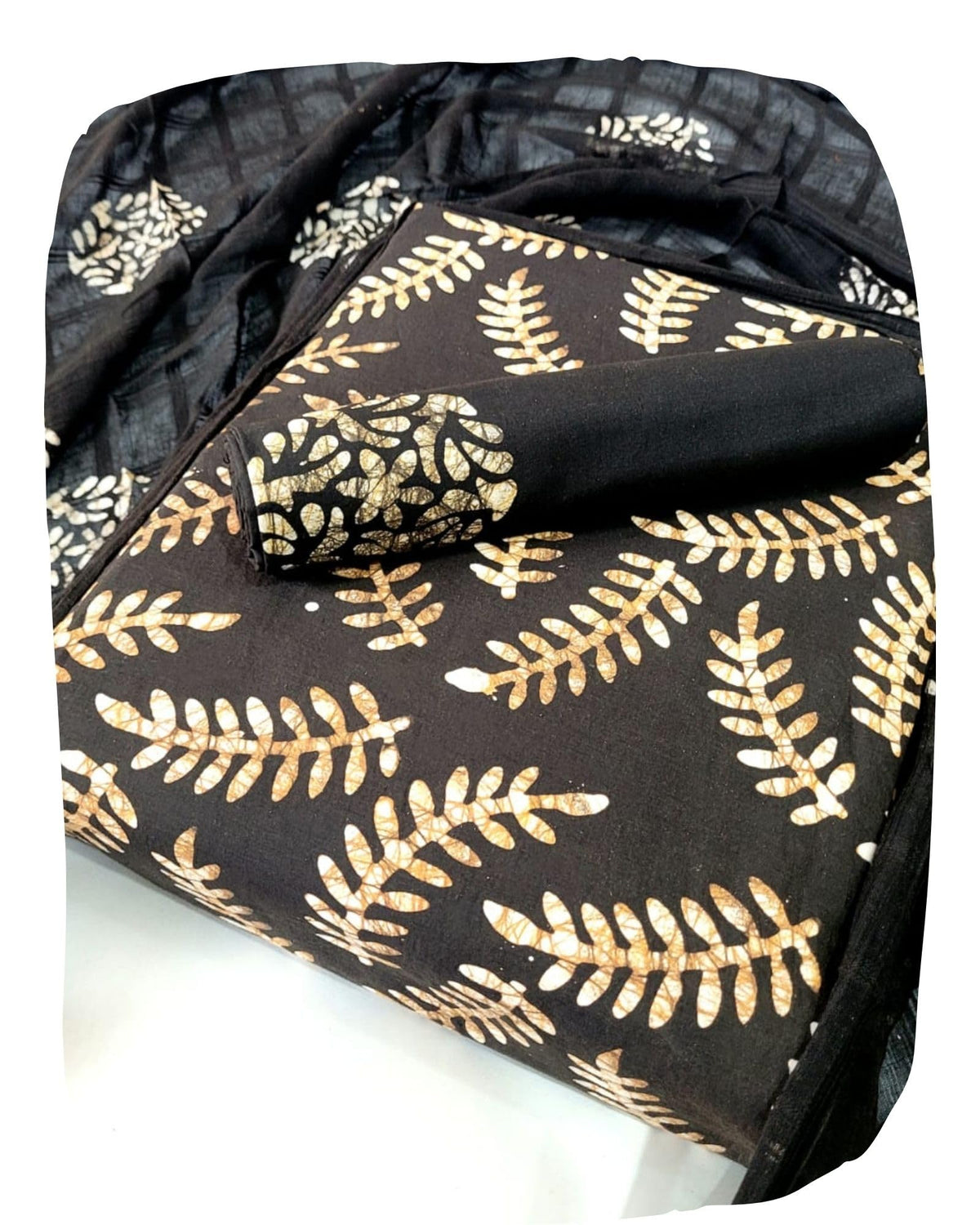 DRAVINAM Trends Unstitched Jaipuri Handmade Wax Batik Print Soft Cotton Dress Material with Dupatta