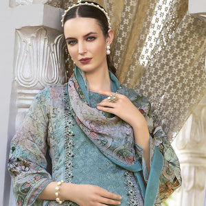 DRAVINAM Trends Women's Unstitched Salwar Suit Dress Material - Jam Cotton Digital Printed Heavy Embroidered Boring Work Kameez II Unstitch Bottoms II Cotton Dupatta