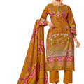 DRAVINAM Trends Cotton Pakistani Embroidered Suit Dress Material with Unstitched Bottoms and Cotton Dupatta
