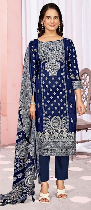 DRAVINAM Trends Women's Unstitched Winter Wear Digital Printed Heavy Woolen Pashmina Salwar Suit Dress Material with Printed Shawl Dupatta