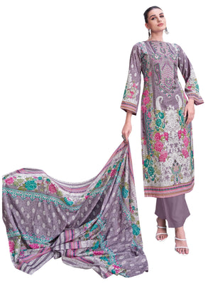 DRAVINAM Trends Unstitched Pakistani Embroidered Pure Cambric Cotton Salwar Suit Dress Materials with Cotton Dupatta