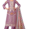 DRAVINAM Trends Women's Exquisite Unstitched Viscose Jam Cotton Suit Dress Material with Embroidered Daman & Sleeves | Stylish Pure Cotton Digital Print Dupatta & Solid Bottoms