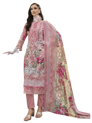 DRAVINAM Trends Kurti 2.50 mtrs,Soft Cotton Salwar(3 mtrs apx),Soft Cotton Mal mal dupatta(2.30 mtr) Unstitched Material Embroided|Yellow