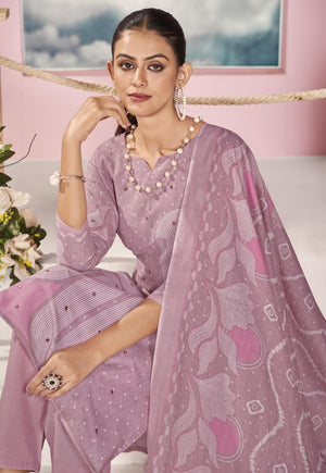 DRAVINAM Trends Women's Unstitched Salwar Suit Dress Material - Cotton Digital Printed Organza Embroidered Kameez II Unstitch Bottoms II Cotton Dupatta