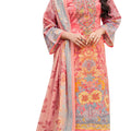 DRAVINAM Trends Women's Unstitched Salwar Suit Dress Material - Cotton Digital Printed Organza Embroidered Kameez II Unstitch Bottoms II Cotton Dupatta