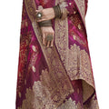 DRAVINAM Trends Women's Pure Dola Silk jacquard Bandhani Digital printed Sharara style Unstitched Suit Dress material with Pure Dola silk Woven Banarasi Dupatta (Free size_Pink)