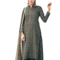 DRAVINAM Trends Women's Winter wear Embroidered Pure Wool Pashmina Digital Printed Unstitched Salwar Suit Dress Material with Pure Pashmina Warm Shawl Dupatta (Brown)