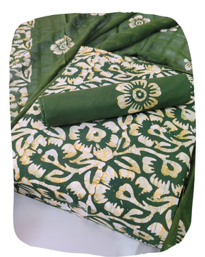 DRAVINAM Trends Unstitched Jaipuri Handmade Wax Batik Print Soft Cotton Dress Material with Dupatta