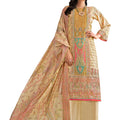 DRAVINAM Trends Kurti 2.50 mtrs, PURE VISCOSE RAYON (3 mtrs apx), PURE MODAL VISCOSE Maslin Dupatta Digital|Cream