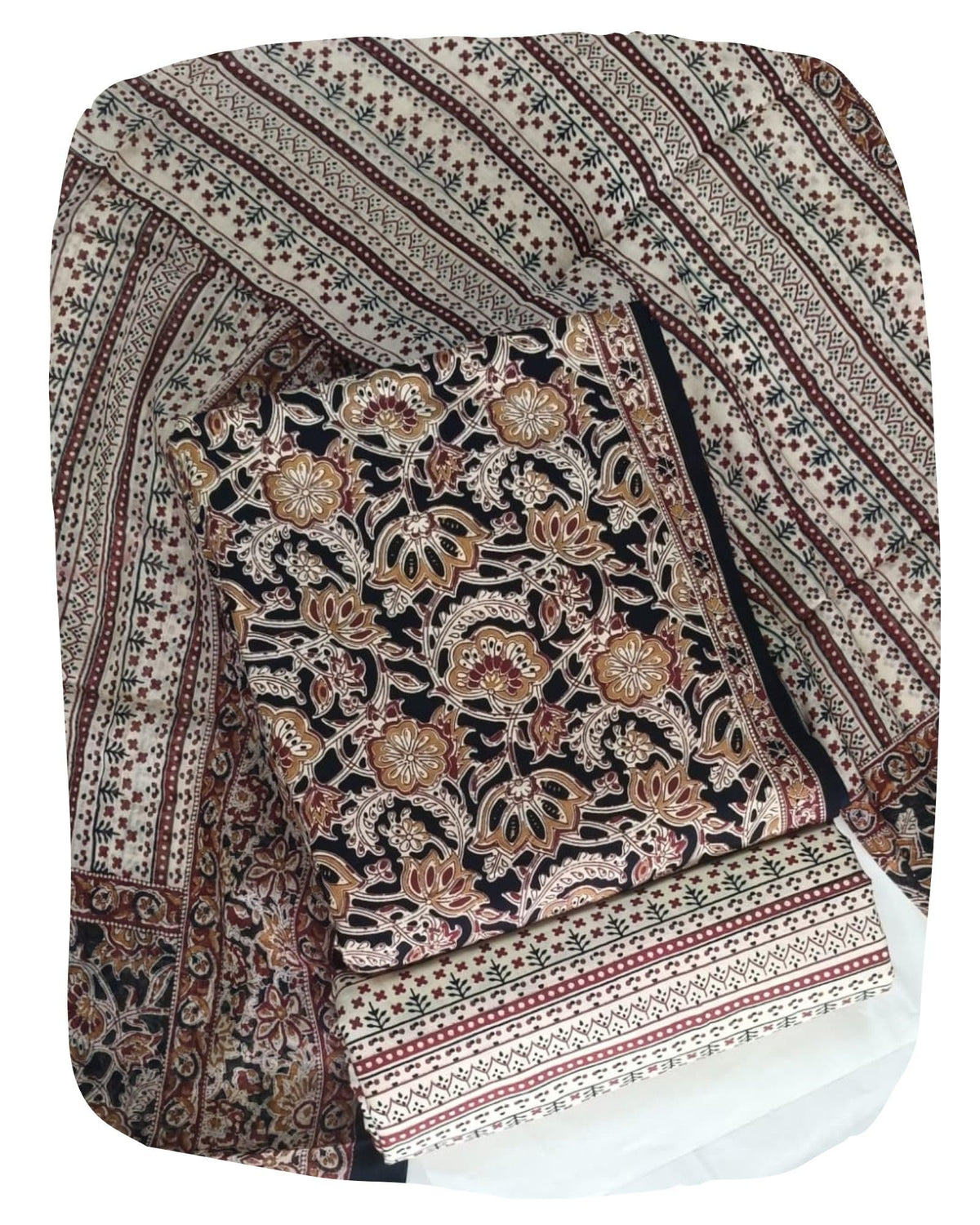 DRAVINAM Trends Jaipuri Print Cambric Cotton Unstitched Salwar Suit Dress Material for Women with Mulmul Cotton Dupatta