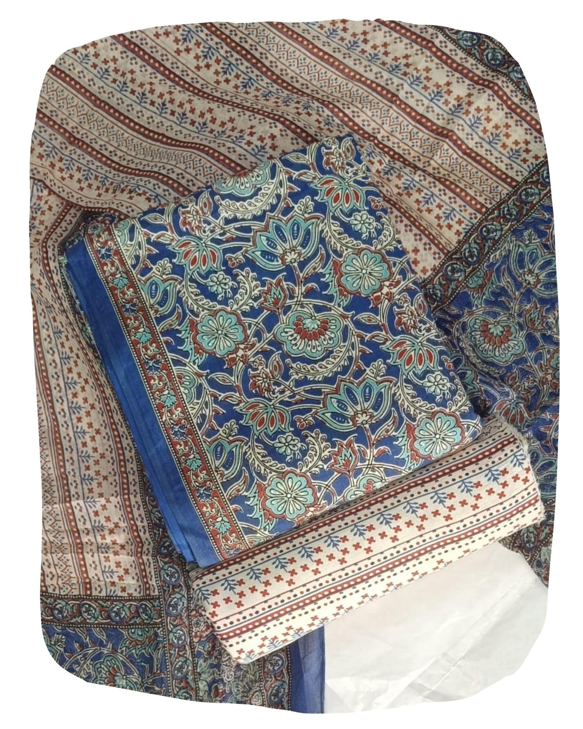DRAVINAM Trends Jaipuri Print Cambric Cotton Unstitched Salwar Suit Dress Material for Women with Mulmul Cotton Dupatta